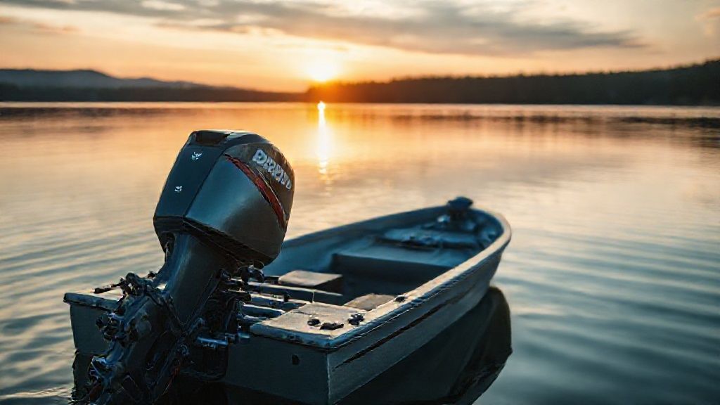 20 HP Mercury ELPT FourStroke outboard on a fishing boat transom