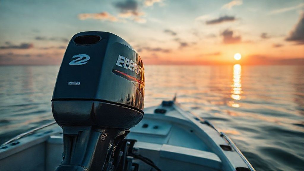 A 2000 Mercury 115hp OptiMax boat motor mounted on a fishing boat.