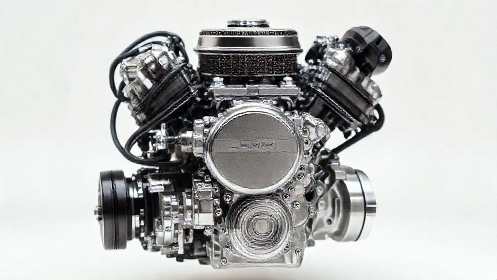 Professional 25 horsepower engine isolated on white background