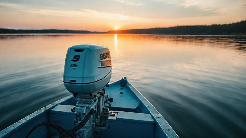 A classic 40 horsepower Mariner outboard motor on a fishing boat.