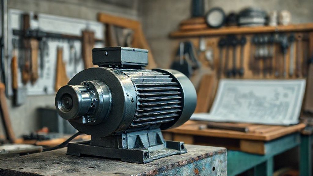 5 horsepower motor for sale displayed in industrial setting with specifications visible