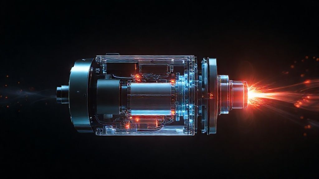 Detailed cross-section of a battery electric motor system showing internal components and energy flow